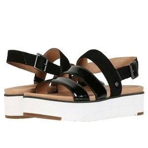 UGG Black and White Platform Sandals